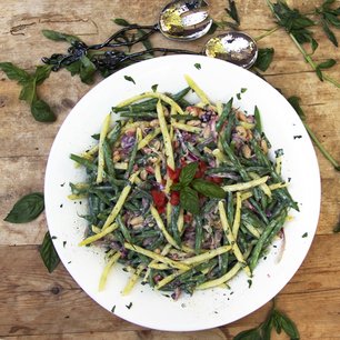 Three Bean Salad with Creamy Lemon Dressing