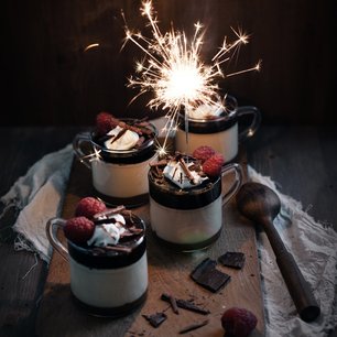 Baileys Panna Cotta and Tiramisu Trifles