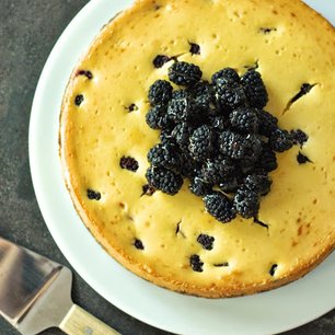 Honey and Blackberry Cheesecake with Gingersnap Crust