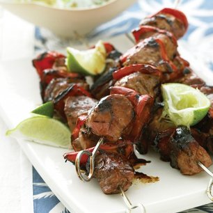 Pacific Pork Kebabs with Pineapple Rice