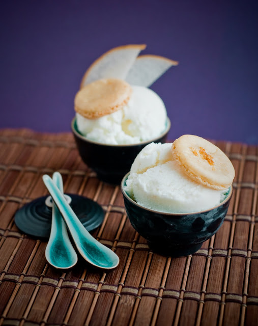 Asian Pear Ginger Froyo and Lemon Ginger Macarons