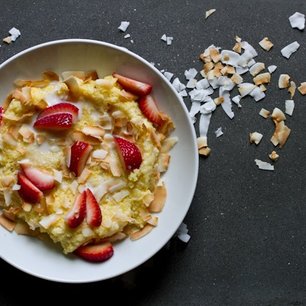 Coconut Cream Strawberry Polenta