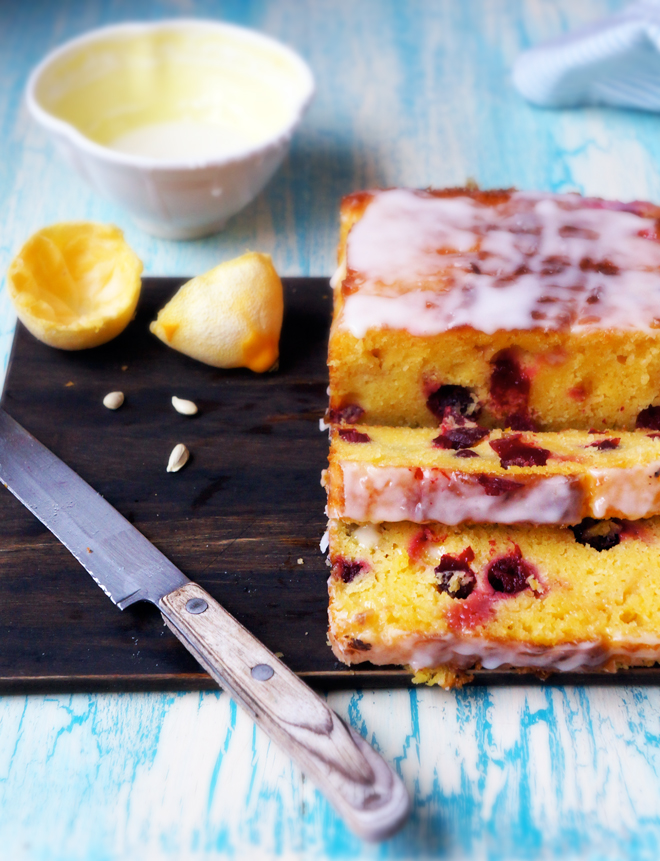 Cranberry Lemon Cake with Lemon Icing