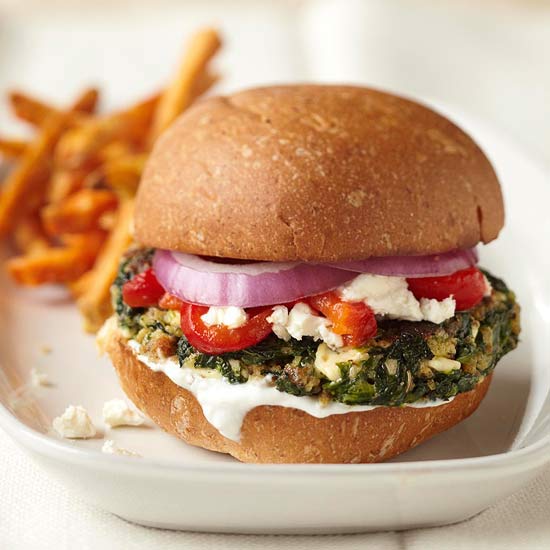 Greek Spinach Veggie Burgers