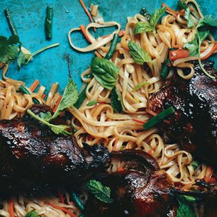 Asian Noodles with Barbecued Duck Confit
